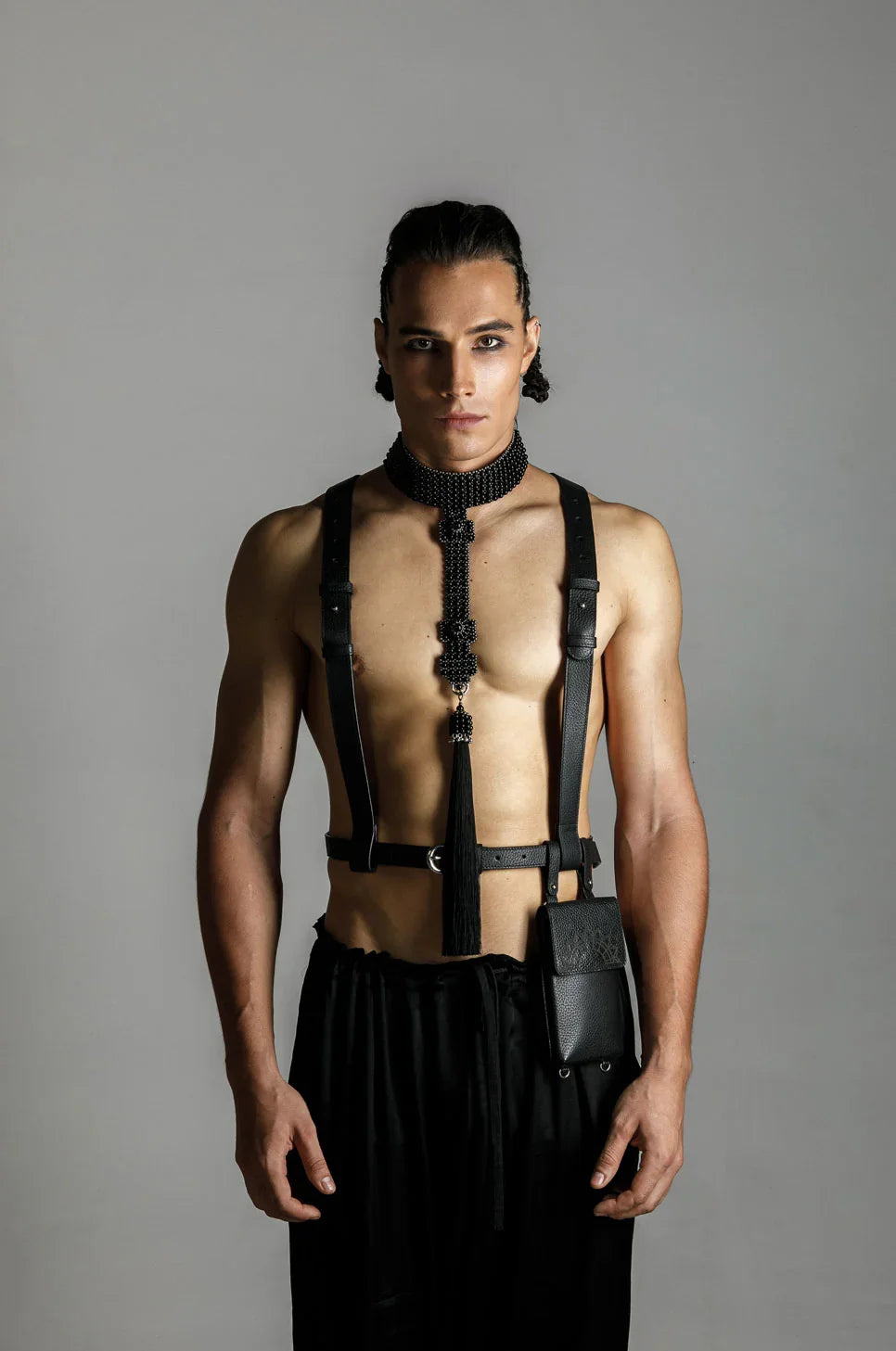 premium leather modular harness&amp;belt with iphone stamp by object and dawn