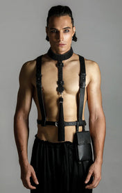 premium leather modular harness&belt with iphone stamp by object and dawn