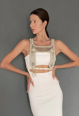 Artemisia Mesh Top in Pearl