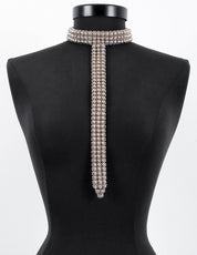 Signature Slim T-Choker silver on a black mannequin against a white background by Object & Dawn.