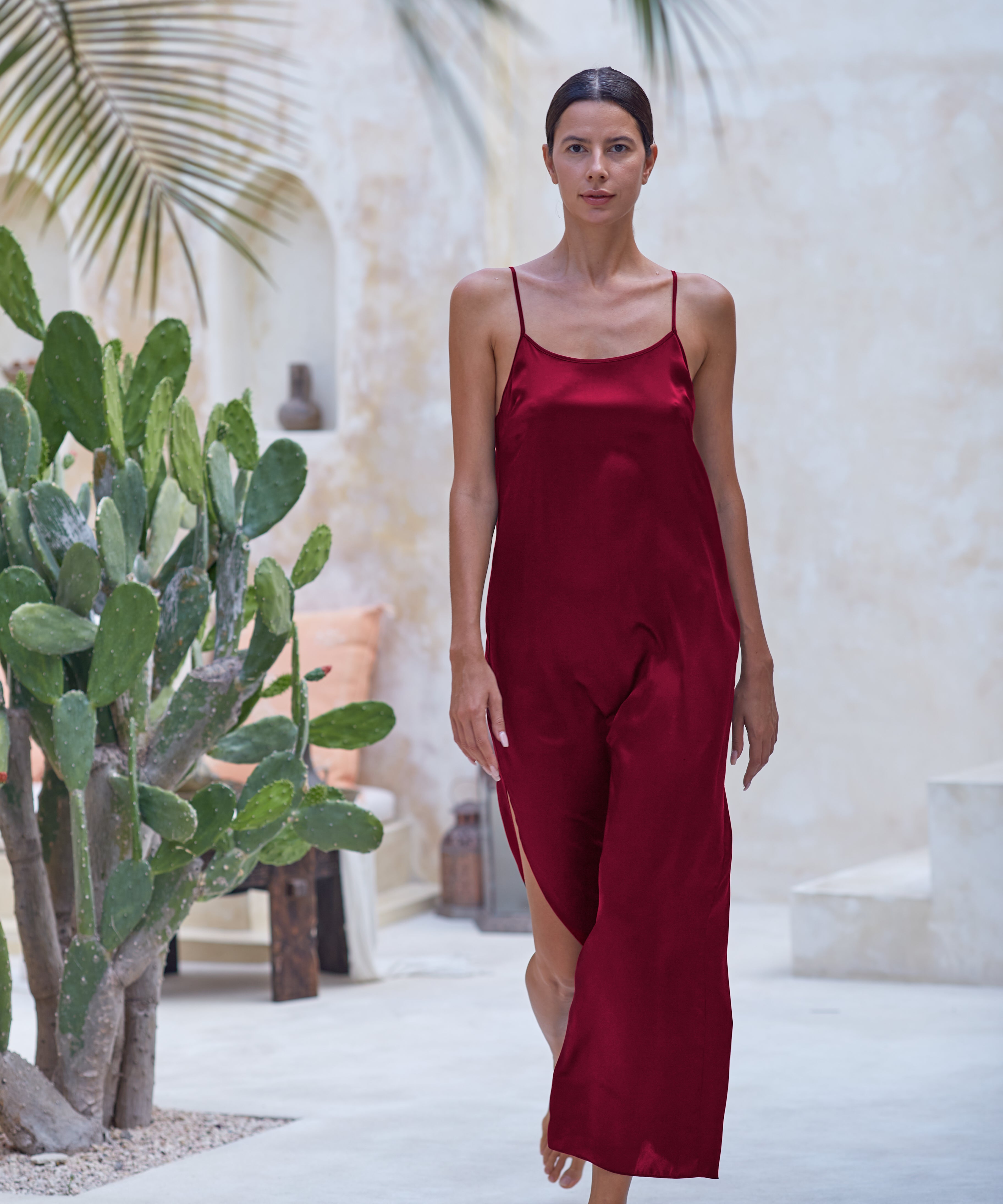 Teuta Maxi Silk Slip Dress - 2 Color Variants