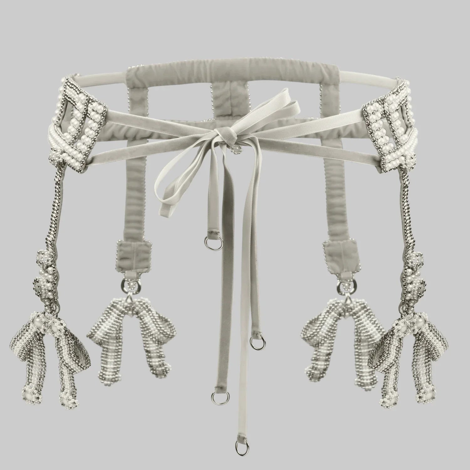 Teuta Beaded Luxury Statement Sash with Removable Bows - 4 Colors | Best Seller