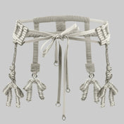 Teuta Beaded Luxury Statement Sash with Removable Bows - 4 Colors | Best Seller