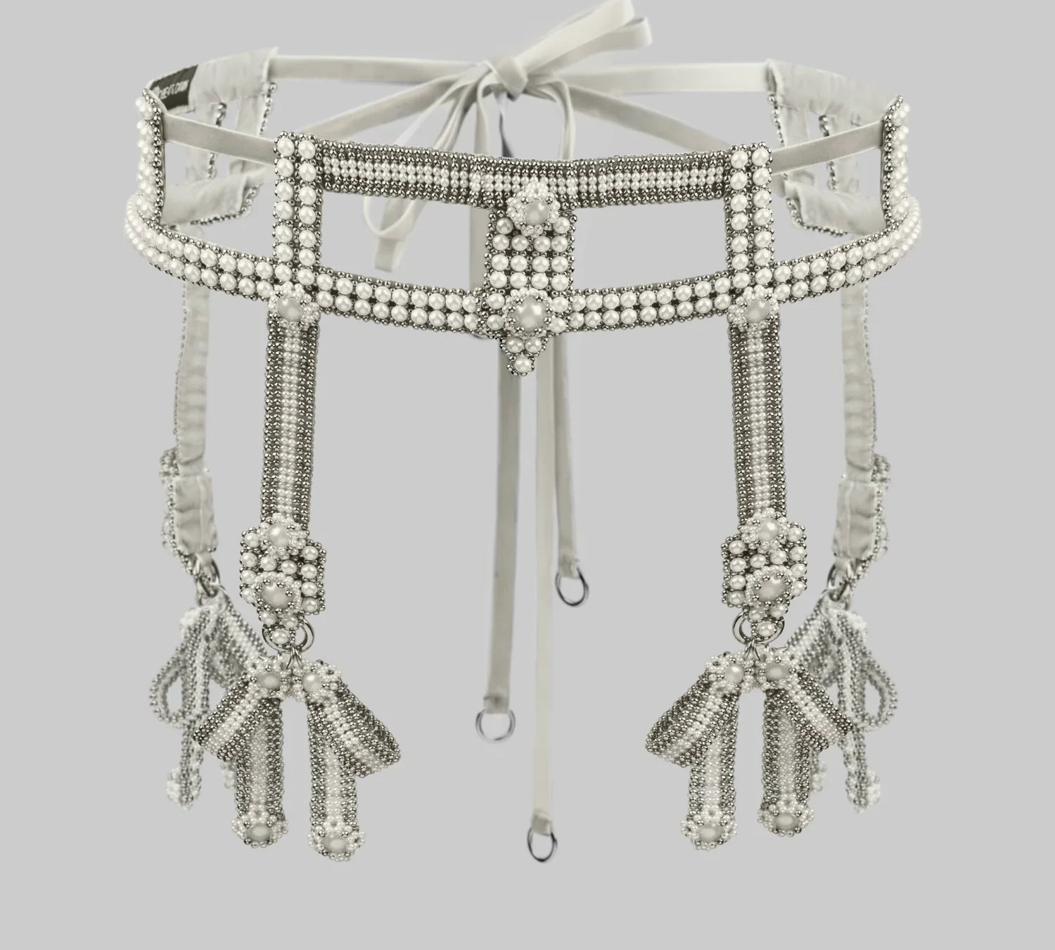 Teuta Beaded Luxury Statement Sash with Removable Bows - 4 Colors | Best Seller