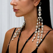 Object & Dawn beaded triniry medallion, premium editorial accessory, worn view