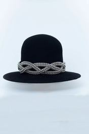 Object & Dawn Beaded modular hat accessory from polymer metal beads on neutral background