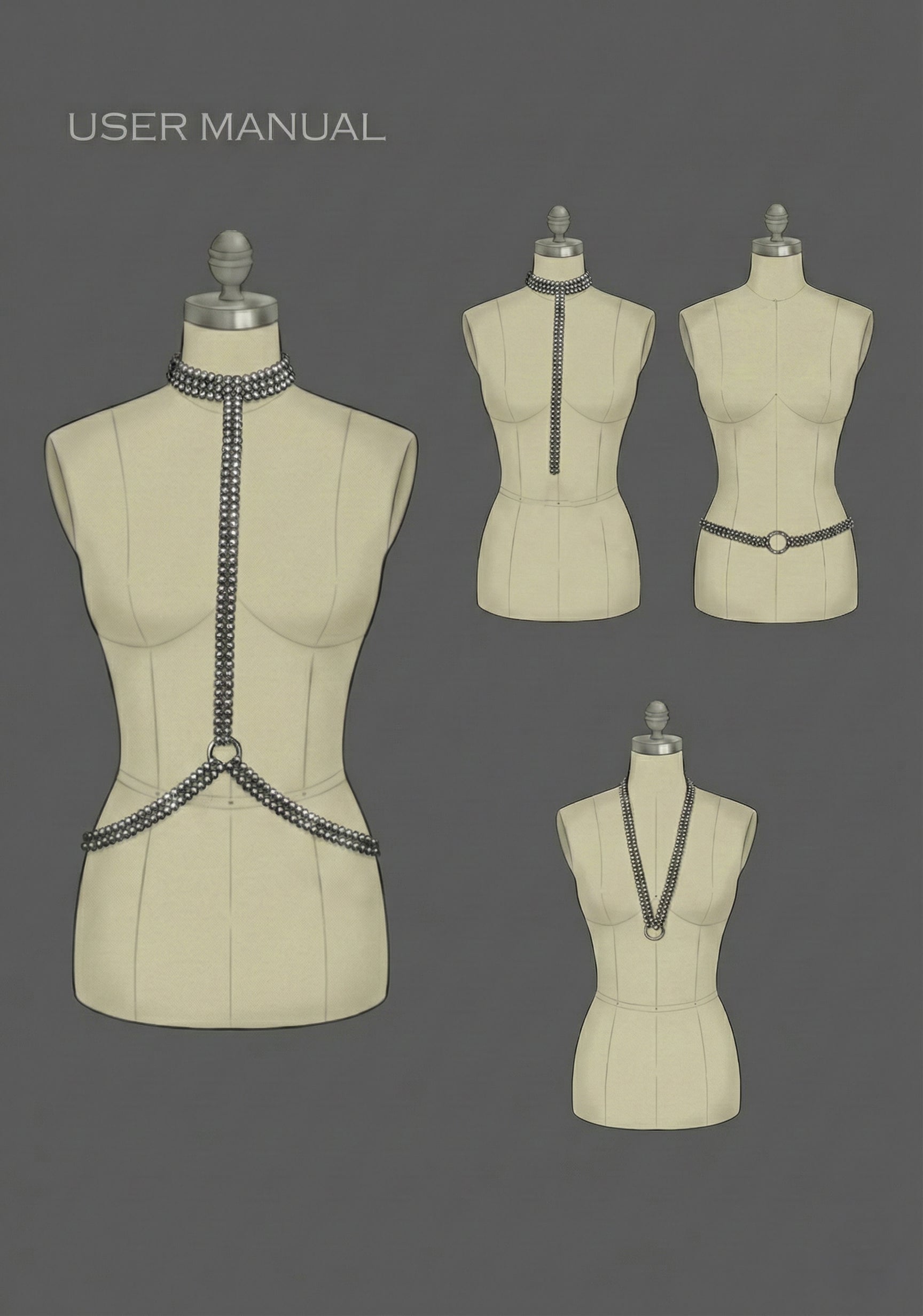 T-Choker Harness & Necklace - 4 in 1 Looks