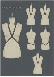 V-Neck Beaded Harness w/ Collar Stand - 6 Looks in 1