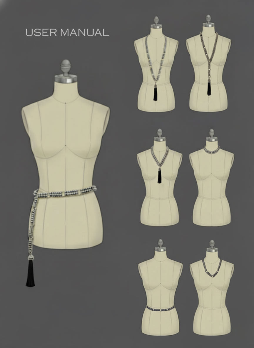 Beaded Adjustable Chain Belt with Removable Tassel - 7 Looks in 1