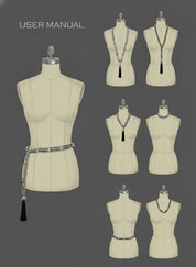 Beaded Adjustable Chain Belt with Removable Tassel - 7 Looks in 1