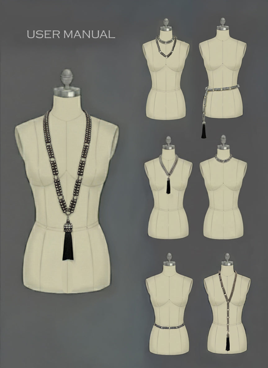 Beaded Link Necklace w/ Removable Tassel - 7 Looks in 1