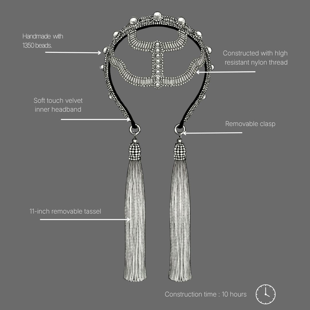 Object & Dawn user manual for modular luxury beaded headband with soft velvet 
