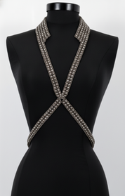 V-Necklace Harness on a mannequin against a white background by Object & Dawn