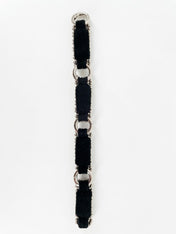Object & Dawn headband featuring soft velvet lining and intricate beaded link craftsmanship