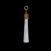 handcrafted beaded add on with metal beads and white threads