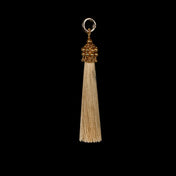 beaded modular metal beads with polyester tassels in gold by object and dawn
