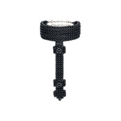 Elohim T-Choker by Object and Dawn constructed entirely by hand with intricate black glass beads and high-quality, gunmetal-plated brass beads that are coated in polymer to preserve shine and ensure the item is hypoallergenic.  Ethically made with secret ancient techniques by our skilled artisans, each piece takes several days to make. Fully lined by hand in velvet for your ultimate comfort.