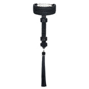 Elohim T-Choker by Object and Dawn constructed entirely by hand with intricate black glass beads and high-quality, gunmetal-plated brass beads that are coated in polymer to preserve shine and ensure the item is hypoallergenic.  Ethically made with secret ancient techniques by our skilled artisans, each piece takes several days to make. Fully lined by hand in velvet for your ultimate comfort.